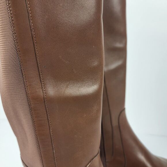 Cole Haan Noelle Riding Boots Brown Leather Side Zip Knee high 7.5B - Picture 11 of 16